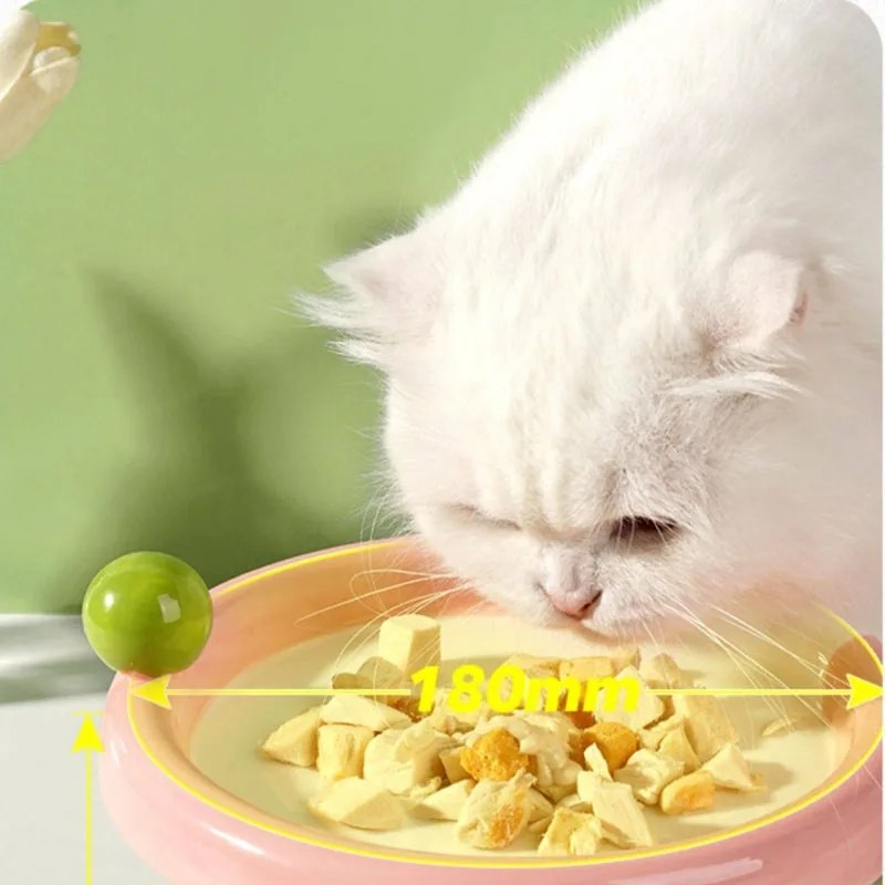 Soft Serve Elevated Ceramic Cat Bowl in a natural home feeding scene