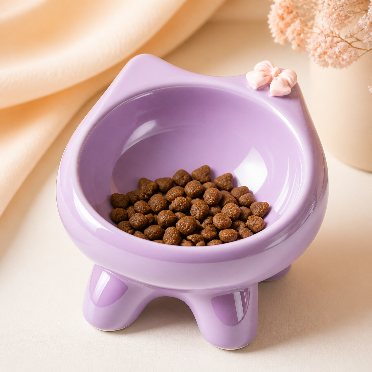 Petal Paw Ceramic Cat Bowl detail 4