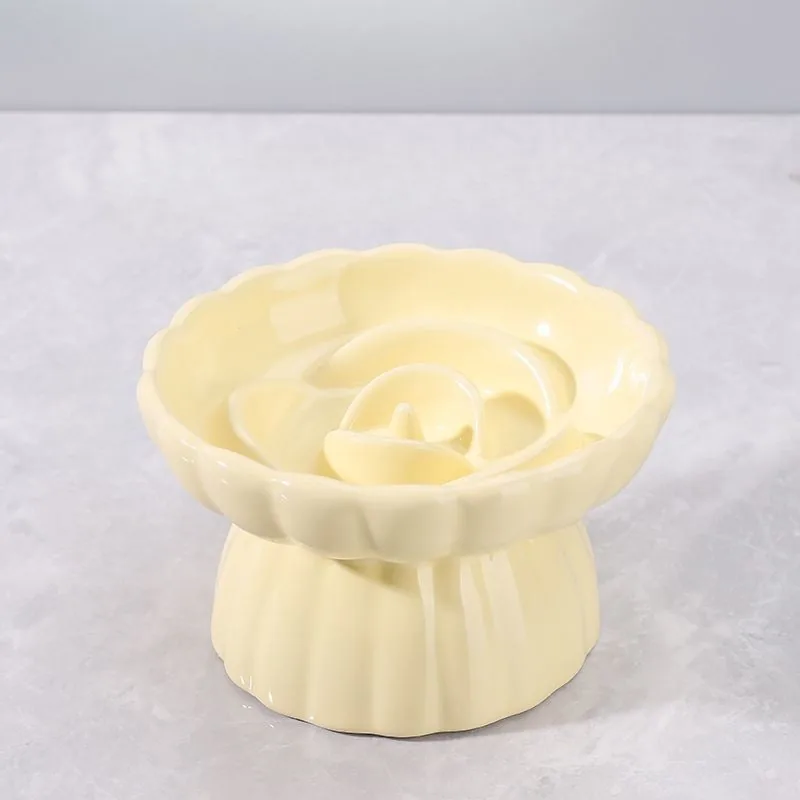 Petal Path Elevated Ceramic Slow Feeder Cat Bowl detail 5