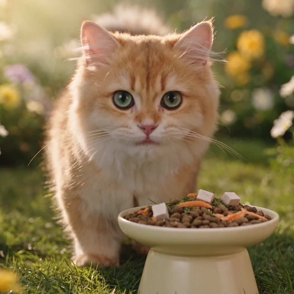 A cat among flowers