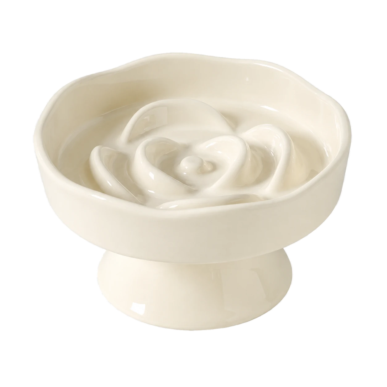 Bloom Path Ceramic Slow Feeder Cat Bowl