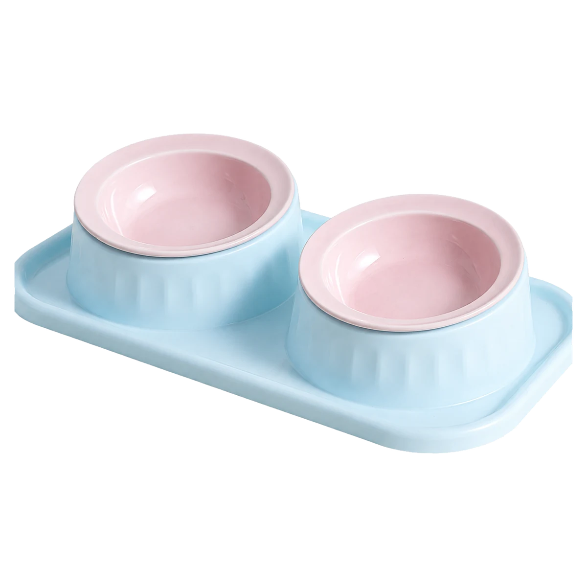 Dual Nest Ceramic Dog Bowl Set