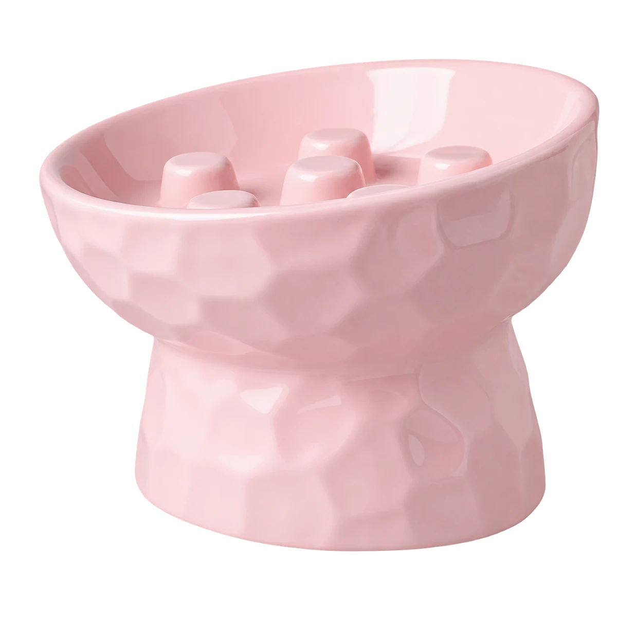 Hammered Rise Ceramic Slow Feeder Dog Bowl