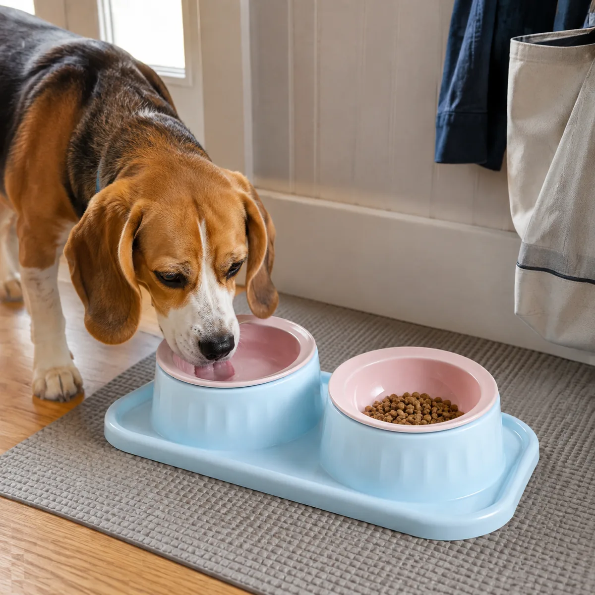 Dual Nest Ceramic Dog Bowl Set detail 2