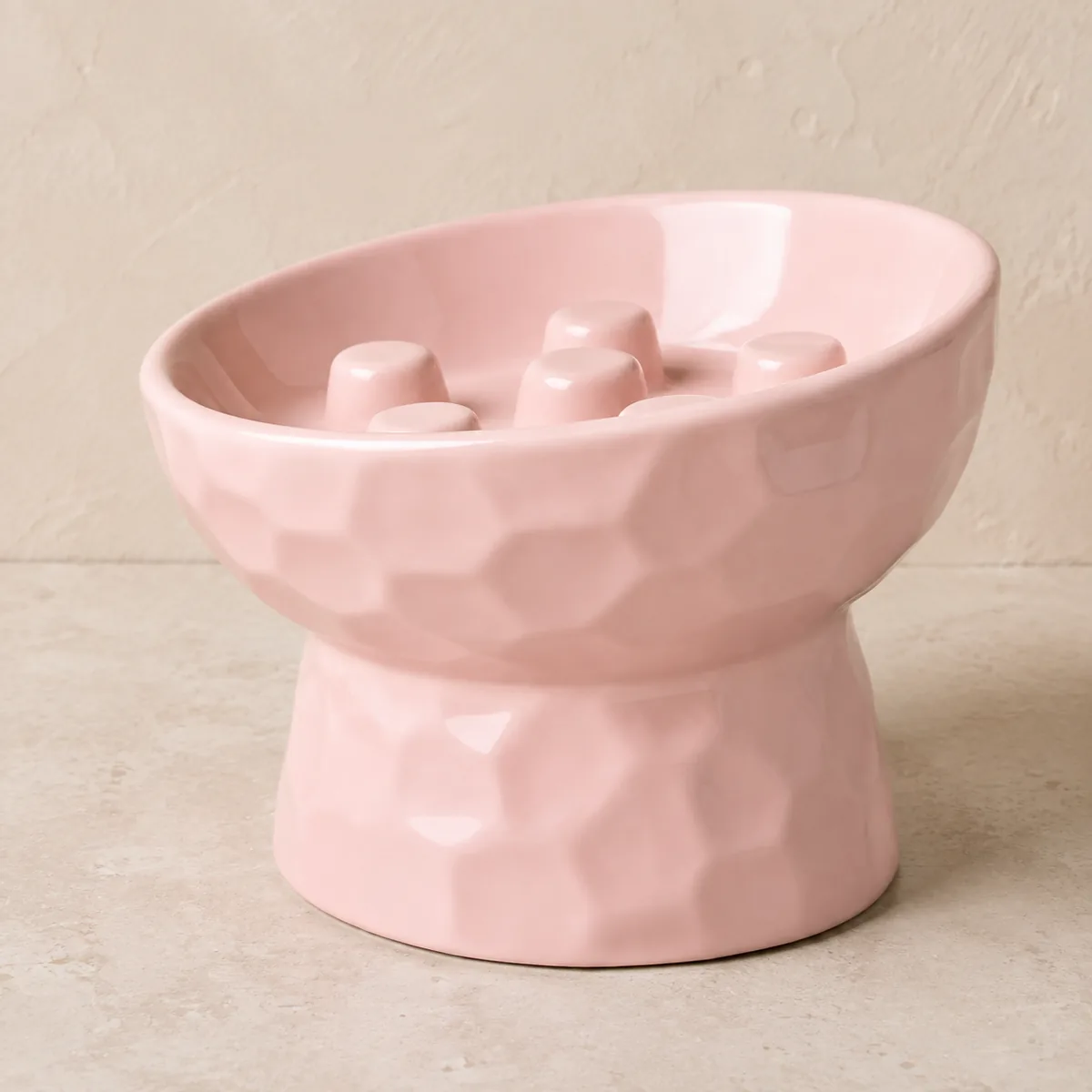 Hammered Rise Ceramic Slow Feeder Dog Bowl detail 2