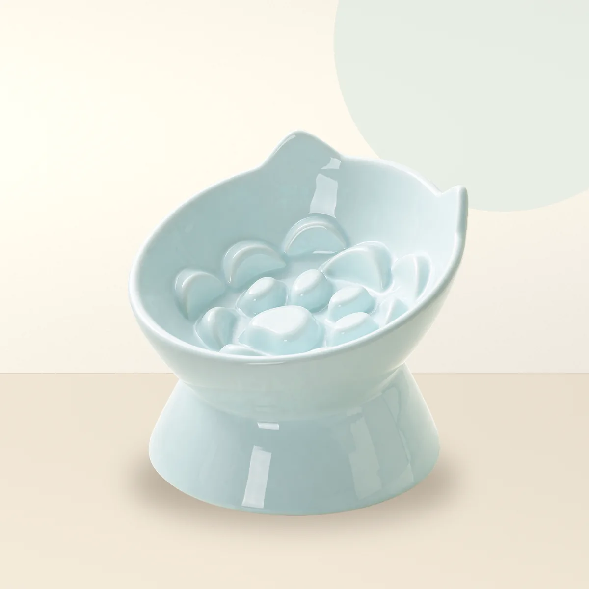 Pebble Path Raised Ceramic Slow Feeder Dog Bowl detail 3