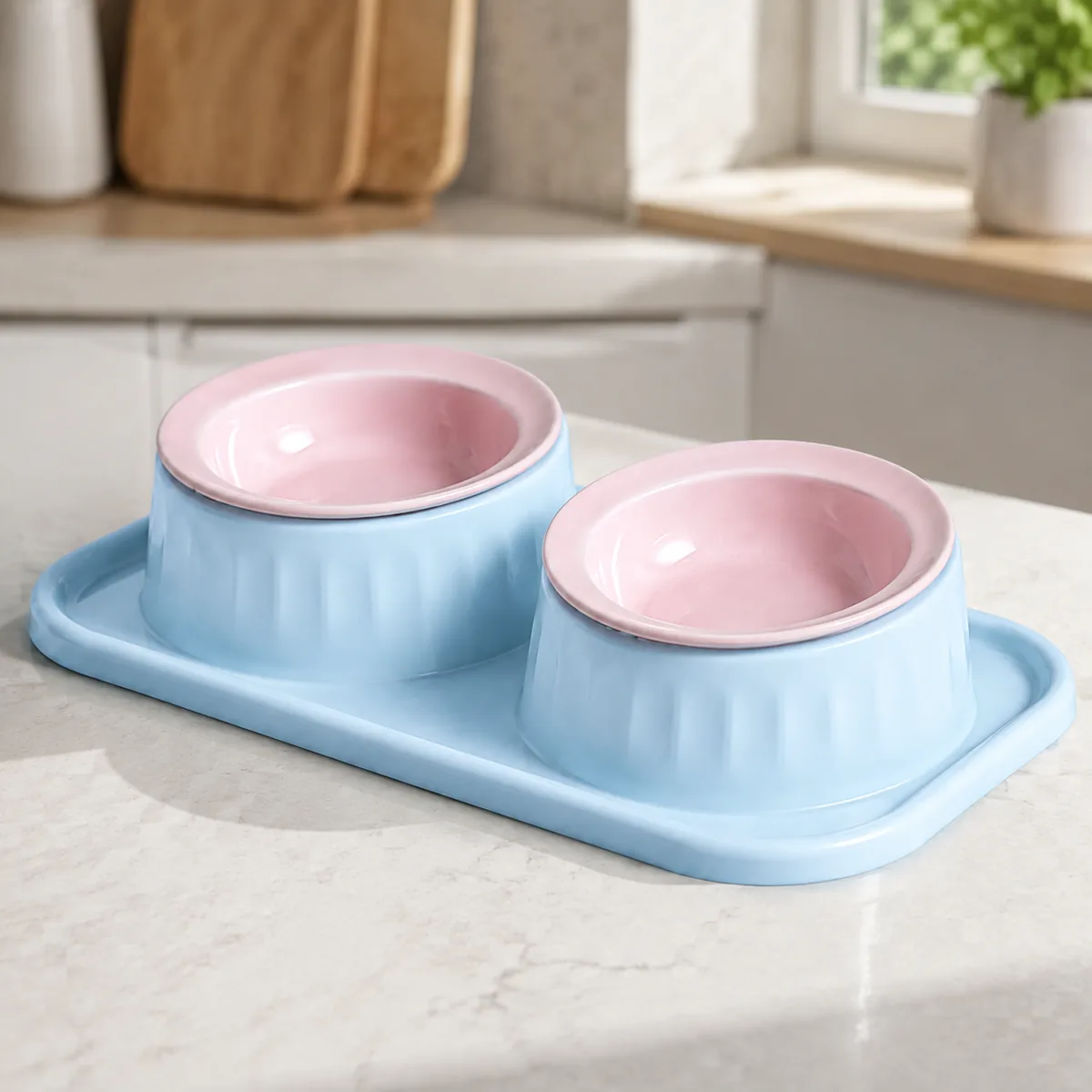 Dual Nest Ceramic Dog Bowl Set detail 4
