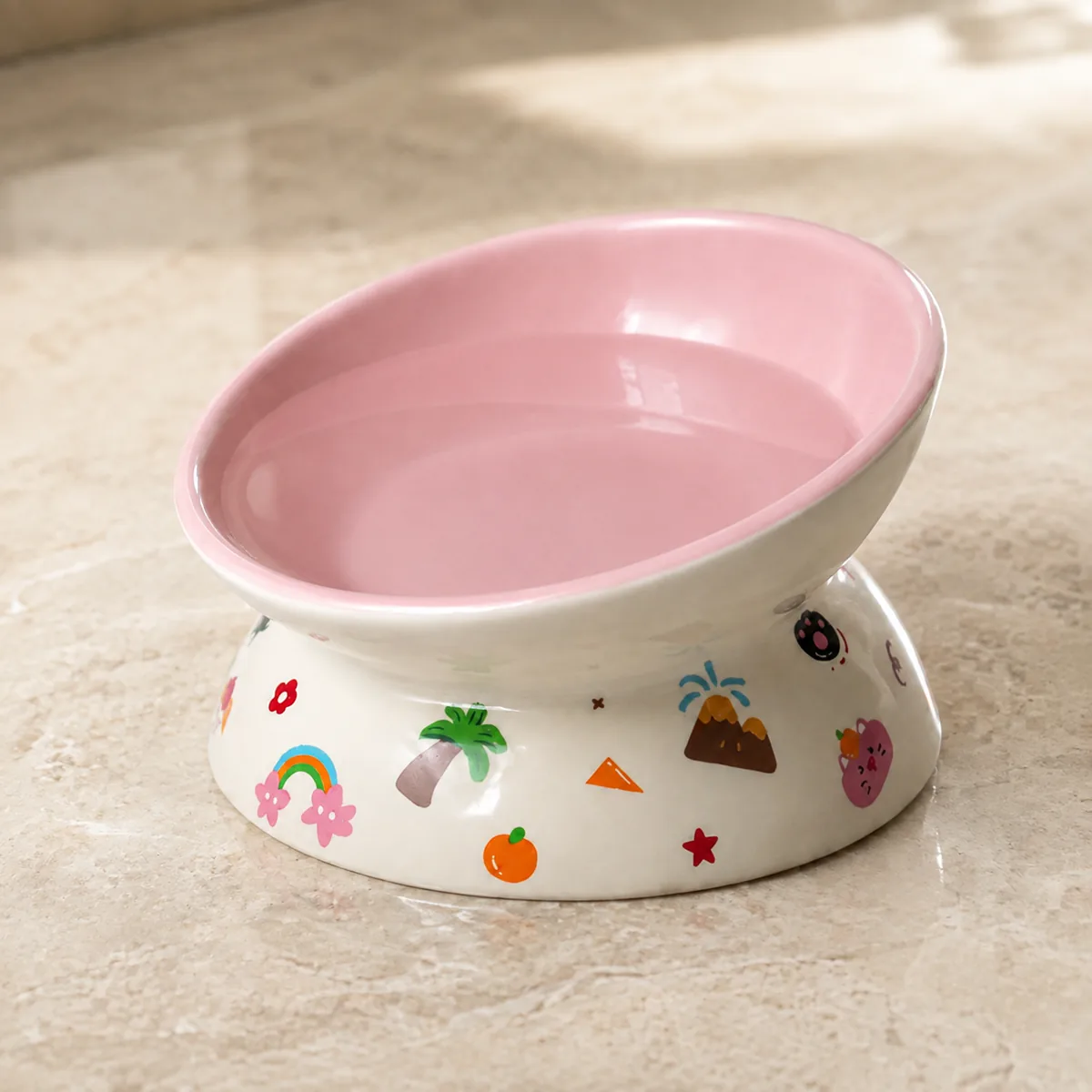 Orbit Print Elevated Ceramic Dog Bowl detail 5